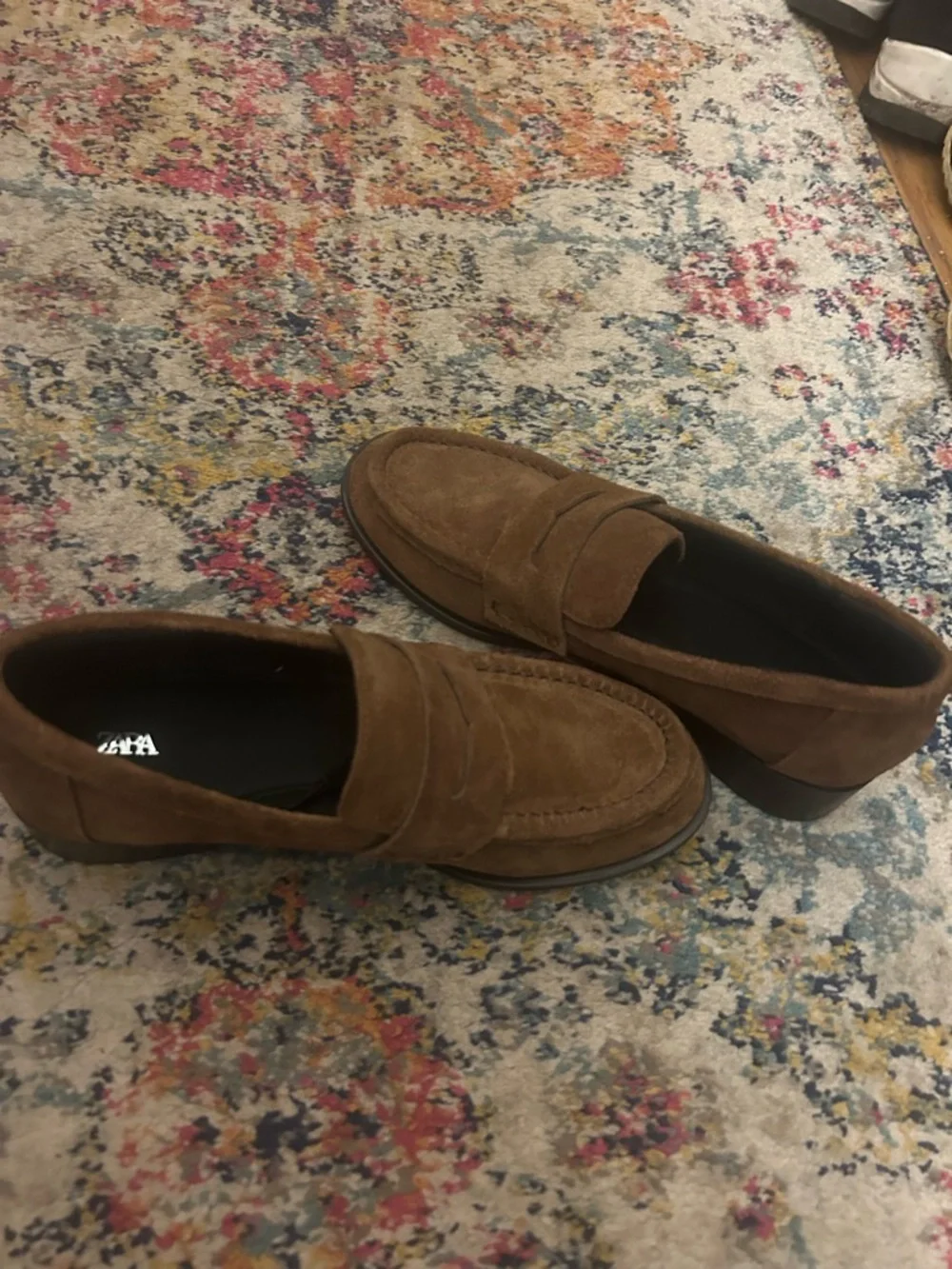 Zara Brown Suede Penny Loafers |Classic Minimalist | EU 38 - Picture 3 of 6